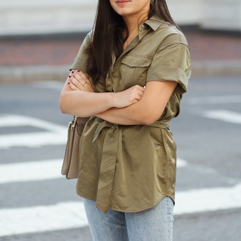 Satin Army Jacket/Top